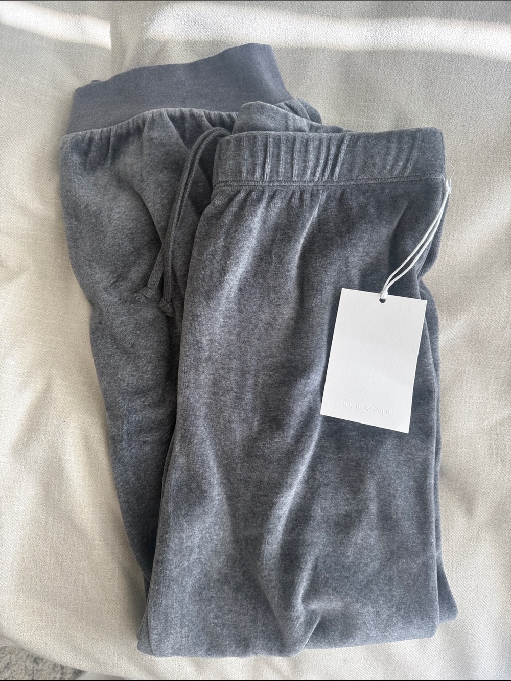 Suzi Kondi Charcoal Gray Velour Track Joggers (set available)
